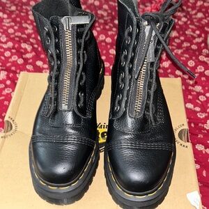 Dr Marten black combat boot . Worn twice . Excellent condition